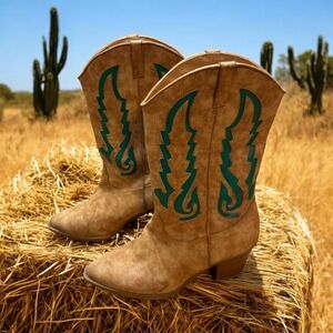 Size 7 Demi Western Turquoise Cowboy Boot‎ . Farm Rodeo Ranch #Cowgirl Swag